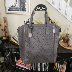 Furla ostrich leather tote